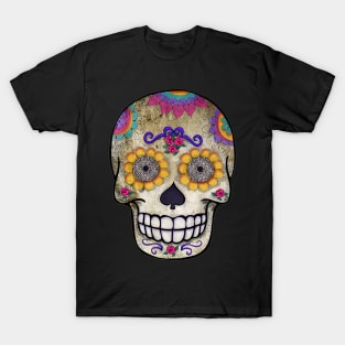 Day of the Dead Grunge Skull T-Shirt